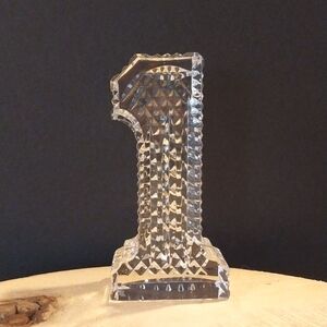 🤑🤑Vintage Waterford Ireland Crystal Paperweight Figurine Number "1" (ONE)